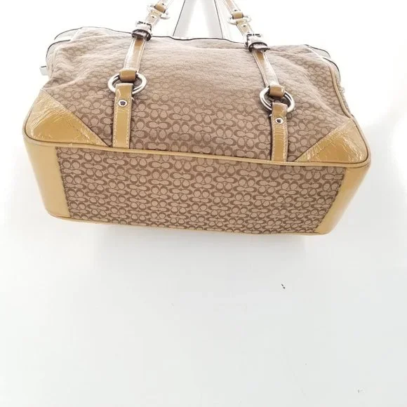 Coach Brown and Tan Jacquard Shoulder Bag - Picture 11 of 16